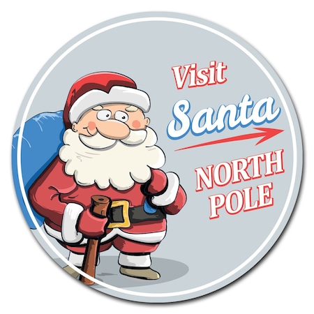 Signmission Visit Santa Circle Vinyl Laminated Decal D-36-CIR-Visit Santa